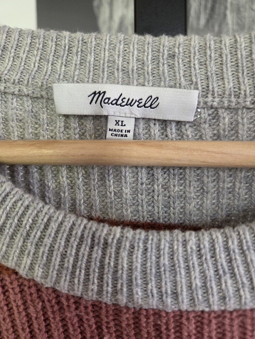 Madewell Multicolor Striped Crewneck Sweater - Mustard, Pink & Rust - Picture 3 of 4